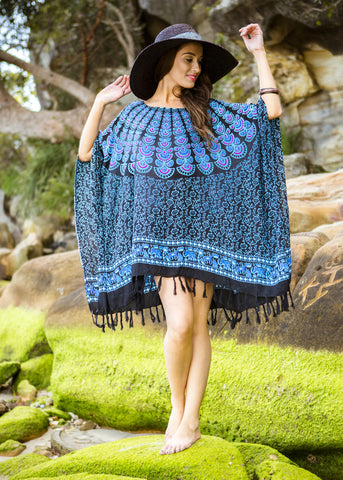 BLUE PEACOCK KAFTAN - Spray Tan Wear